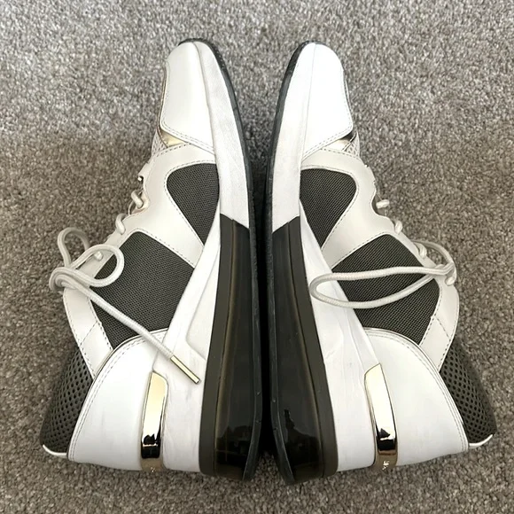 Michael Kors Mesh Sage and Gold Platform Sneakers Size 10 - Picture 7 of 12